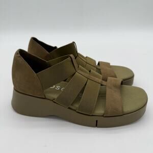 Aerosoles Fulton Stretch Sport Nubuck Comfort Olive Branch Green Sandals NWOB 7